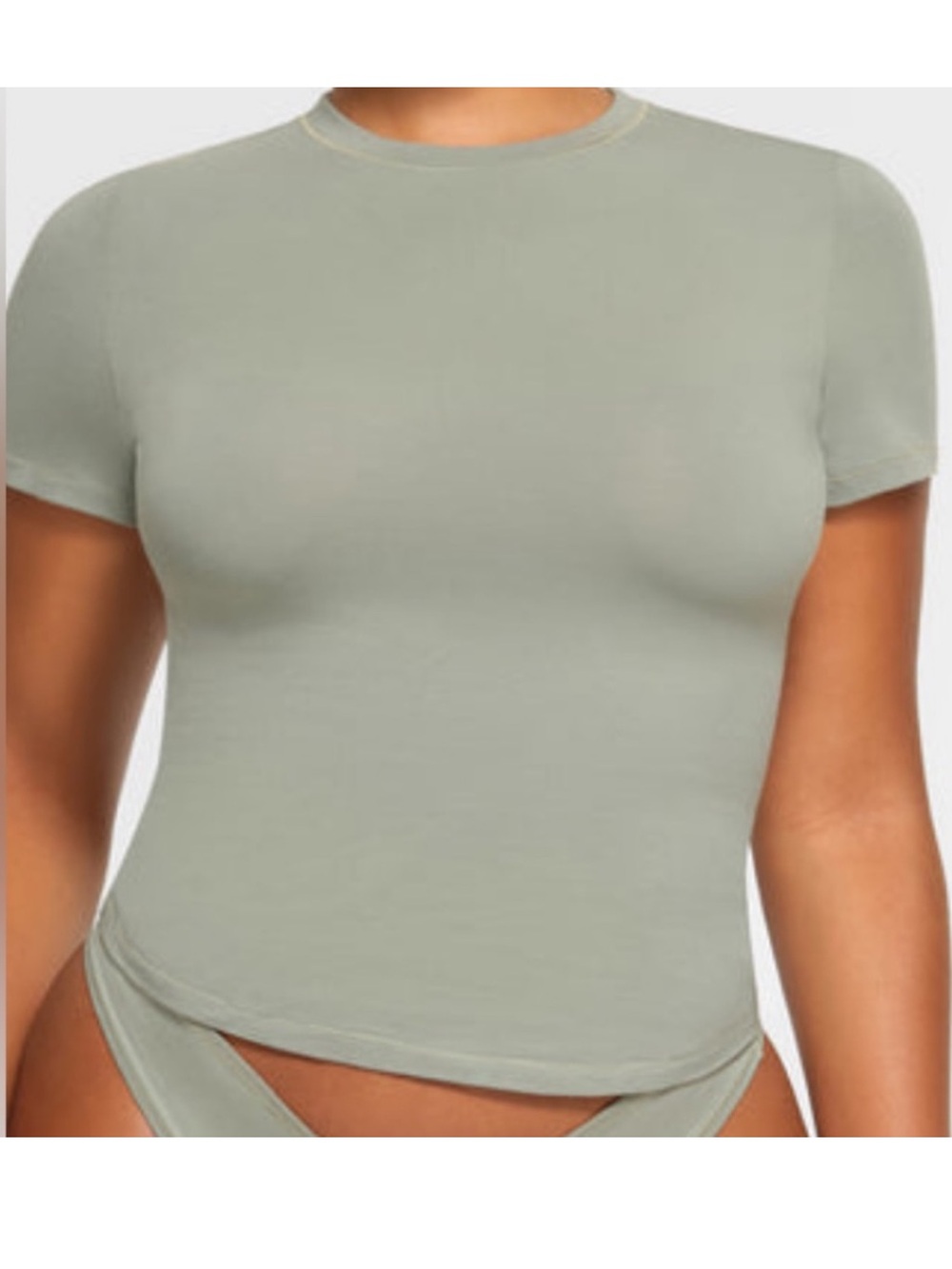 SKIMS Women’s Classic Crewneck Tee in Mineral Green